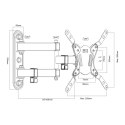 MACLEAN UCHWYT DO TELEWIZORA LUB MONITORA, MAX. VESA 200X200, 23-43", 30KG, CZARNY MC-418 Maclean