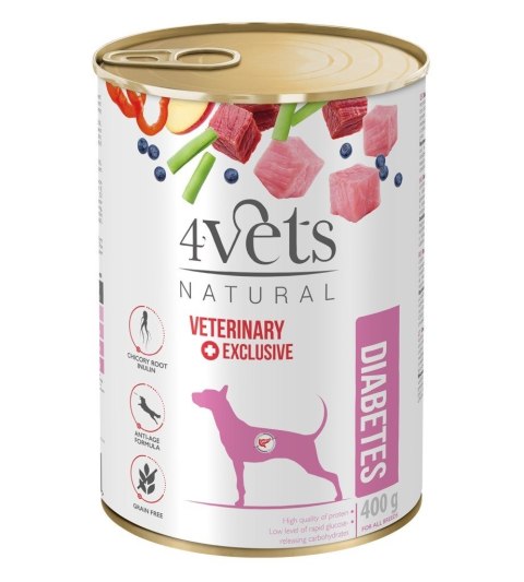 4VETS Natural Diabetes Dog - mokra karma dla psa - 400 g 4vets