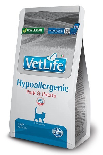 FARMINA VET Life Hypoallergenic Feline Pork & Potato - sucha karma dla kota - 1,5 kg Farmina