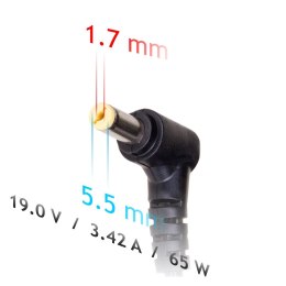 Zasilacz sieciowy Akyga AK-ND-06 do notebooka Acer (19 V; 3,42 A; 65W; 5.5 mm x 1.7 mm) Akyga