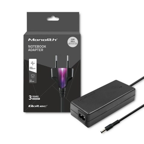 Zasilacz Qoltec 51516.90W do notebooka DELL (19,5 V; 4,62 A; 90W; 4.5 mm x 3 mm) Qoltec