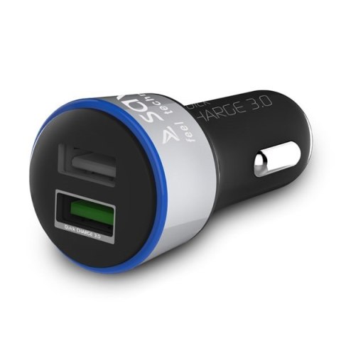 Ładowarka samochodowa do smartfona SAVIO Quick Charge 3.0 SA-06/B (2400 mA, 3000 mA; USB) SAVIO