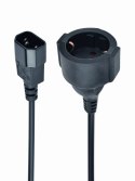 Adapter GEMBIRD PC-SFC14M-01 (C14 / IEC C14 / IEC 320 C14 M - Schuko, Shuko F; 0,15m; kolor czarny) GEMBIRD