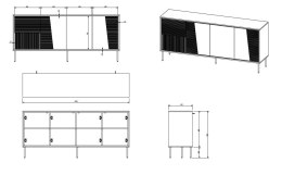 Komoda 4D ABI 200x45x88 biały mat Cama MEBLE