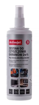 Activejet AOC-269 Zestaw do czyszczenia ekranów 2w1 250 ml., 20x20 cm Activejet