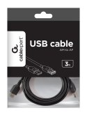 Kabel GEMBIRD CCP-USB2-AMAF-10 (USB 2.0 typu A F - USB 2.0 typu A M; 3m; kolor czarny) GEMBIRD