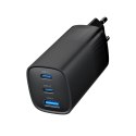 GEMBIRD SZYBKA ŁADOWARKA USB POWER DELIVERY USB TYPU C, 3X USB, 65 W, GAN CZARNA GEMBIRD