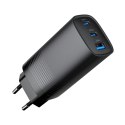 GEMBIRD SZYBKA ŁADOWARKA USB POWER DELIVERY USB TYPU C, 3X USB, 65 W, GAN CZARNA GEMBIRD