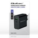 QOLTEC ŁADOWARKA SUPER QUICK PD | 1XUSB-C | 1XUSB | 45W | 5-20V | 2.25-3A | CZARNA Qoltec