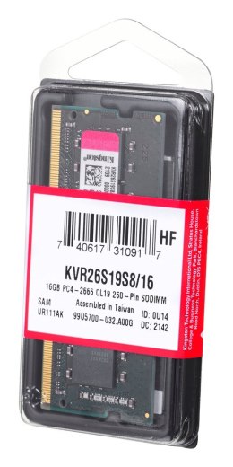 KINGSTON DDR4 SODIMM 16GB 2666MHz CL19 1Rx8 Kingston