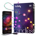 Twinkly Candies - 200 Lampki w kształcie pereł RGB LEDs, zielony przewód, USB-C Twinkly