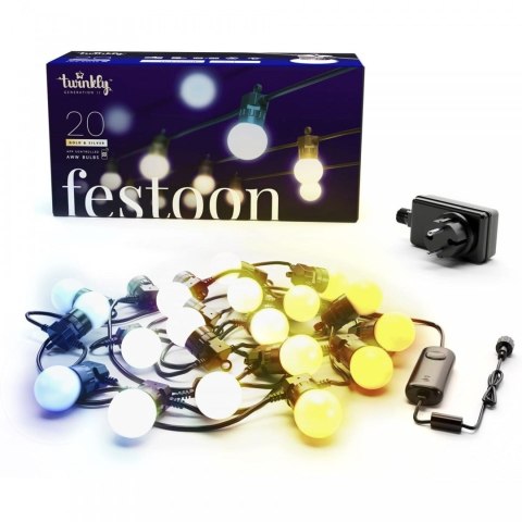 Twinkly Feston świetlny łańcuch 20 AWW LED 10 m typ wtyczki F Twinkly