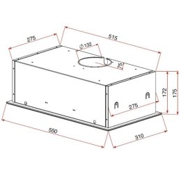 Okap podszafkowy TEKA GFG2 GLASS BLACK (334 m3/h; 550mm; kolor czarny) TEKA