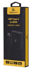 GEMBIRD ADAPTER NA KABLU USB TYP-C DO HDMI 4K 30HZ, 15CM, CZARNY GEMBIRD