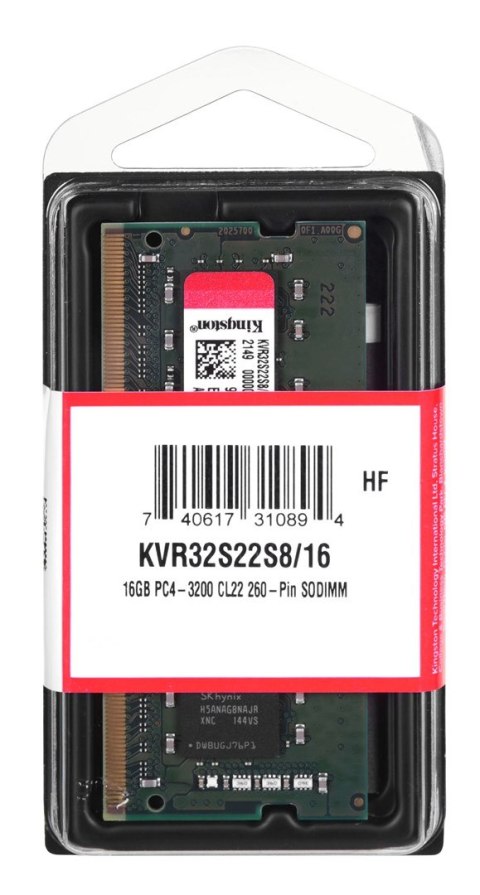 KINGSTON DDR4 SODIMM 16GB 3200MHz CL22 1Rx8 Kingston