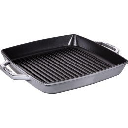 Kwadratowa patelnia żeliwna grillowa Staub z dwoma uchwytami - 33 cm, Grafitowy STAUB