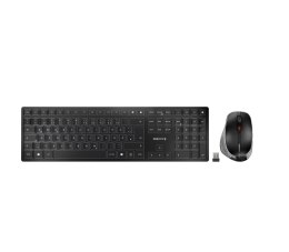 CHERRY DW 9500 SLIM klawiatura Dołączona myszka Uniwersalne RF Wireless + Bluetooth QWERTZ Niemiecki Czarny, Szary Cherry