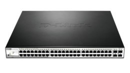 D-Link DGS-1210-52MP łącza sieciowe Zarządzany L2 Gigabit Ethernet (10/100/1000) Czarny, Srebny 1U Obsługa PoE D-Link