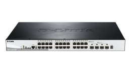 D-Link DGS-1510-28XMP/E łącza sieciowe Zarządzany L2/L3 Gigabit Ethernet (10/100/1000) Obsługa PoE Czarny, Szary D-Link