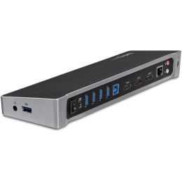 StarTech.com USB3DOCKH2DP stacja dokująca Przewodowa USB 3.2 Gen 1 (3.1 Gen 1) Type-A Czarny, Srebrny StarTech