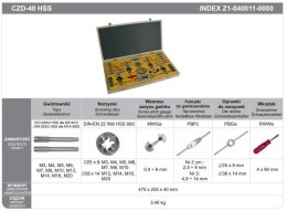 FANAR GWINTOWNIKI + NARZYNKI KOMPLET 40 elem. M3-M20 CZB-40 HSS No name