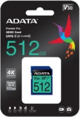 ADATA Premier Pro 512 GB SDXC UHS-I Klasa 10 ADATA