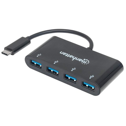 Manhattan 162746 huby i koncentratory USB 3.2 Gen 1 (3.1 Gen 1) Type-C 5000 Mbit/s Czarny Manhattan