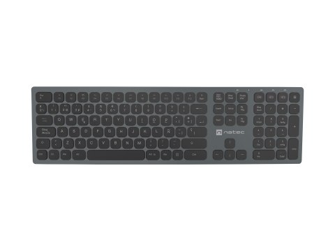 NATEC NKL-1830 klawiatura Uniwersalne RF Wireless + Bluetooth QWERTY Hiszpański Czarny, Szary NATEC