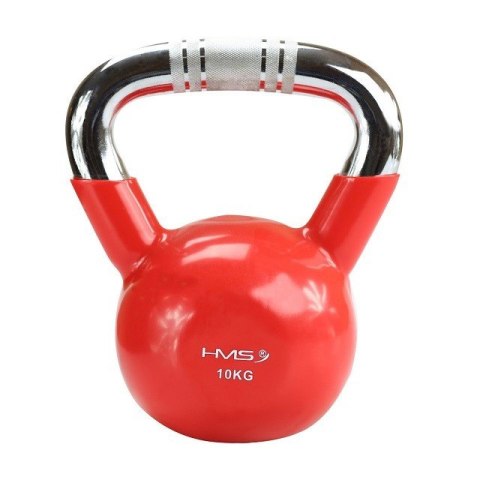 Kettlebell chromowany 10 kg czerwony HMS KTC10 HMS