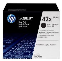 HP 42X zestaw 2 oryginalnych wkładów z czarnym tonerem LaserJet XL Hewlett-Packard