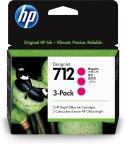 HP Zestaw 3 purpurowych wkładów atramentowych 712 DesignJet 29 ml Hewlett-Packard