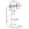MACLEAN PROFESJONALNY NOWOCZESNY STAND DO TELEWIZORA Z PÓŁKĄ MAX 40KG MAX VESA 600X400 MC-865 Maclean