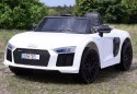 ORYGINALNE AUDI R8 SPYDER W NAJLEPSZEJ WERSJI, MIĘKKIE SIEDZENIE, PILOT 2.4 GHZ/ 2198