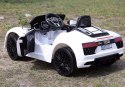 ORYGINALNE AUDI R8 SPYDER W NAJLEPSZEJ WERSJI, MIĘKKIE SIEDZENIE, PILOT 2.4 GHZ/ 2198