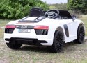 ORYGINALNE AUDI R8 SPYDER W NAJLEPSZEJ WERSJI, MIĘKKIE SIEDZENIE, PILOT 2.4 GHZ/ 2198