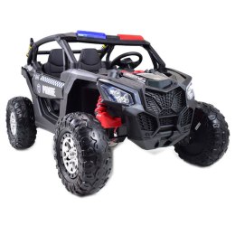 MEGA BUGGY UTV POLICJA TURBO R FOX DLA 2 DZIECI 4X200 W, 24V, SUPER MOC, WSPOMAGANIE/XB2118