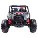 MEGA BUGGY UTV POLICJA TURBO R FOX DLA 2 DZIECI 4X200 W, 24V, SUPER MOC, WSPOMAGANIE/XB2118