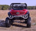 MERCEDES BENZ UNIMOG 4X4,12V14AH, AMORTYZATORY, MIĘKKIE KOŁA, MP4, LAKIER SUPER OPCJA/UNIMOG