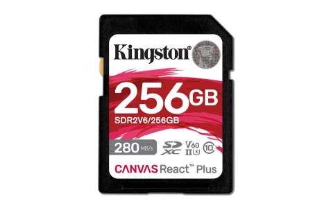 KINGSTON microSDXC Canvas 256GB React Plus UHS-II 280R/150W U3 V60 for Full HD/4K Kingston