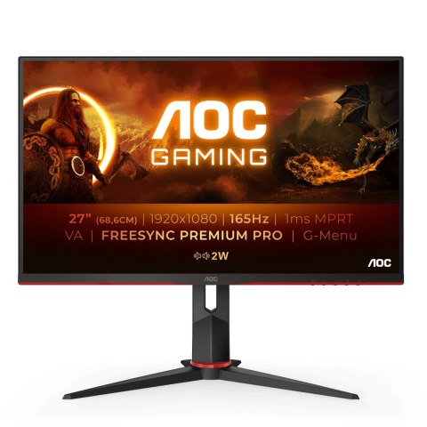 AOC 27G2SAE/BK monitor komputerowy 68,6 cm (27") 1920 x 1080 px Full HD LED Czarny, Czerwony AOC