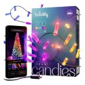 Twinkly Candies - 200 Lampki w kształcie świeczki RGB LEDs, zielony przewód, USB-C Twinkly