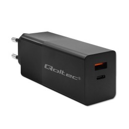 QOLTEC ŁADOWARKA GAN POWER PRO | 1XUSB-C | 1XUSB | 100W | 5-20V | 1.5-5A | PD | CZARNA Qoltec