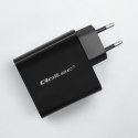 QOLTEC ŁADOWARKA SUPER QUICK PD | 1XUSB-C | 1XUSB | 65W | 5-20V | 1.5-3.25A | CZARNA Qoltec