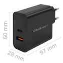 QOLTEC ŁADOWARKA SUPER QUICK PD | 1XUSB-C | 1XUSB | 65W | 5-20V | 1.5-3.25A | CZARNA Qoltec