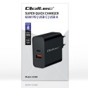 QOLTEC ŁADOWARKA SUPER QUICK PD | 1XUSB-C | 1XUSB | 65W | 5-20V | 1.5-3.25A | CZARNA Qoltec