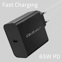 QOLTEC ŁADOWARKA SUPER QUICK PD | 1XUSB-C | 65W | 5-20V | 3-3.25A | CZARNA Qoltec