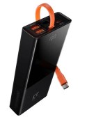 BASEUS POWERBANK ELF 20000MAH, PD, 2XUSB, USB-C + KABEL USB-C 65W (CZARNY) Baseus