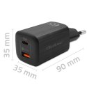 QOLTEC ŁADOWARKA SIECIOWA 65W GAN ULTRA | 5-20V | 2.25-3.25A | 1 X USB TYP C PD | 1 X USB QC 3.0 | CZARNA Qoltec