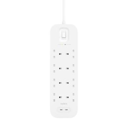 Listwa zasilająca Belkin Power Surge 8-PORT + 2xUSB-C 30W 900J 2m White Belkin