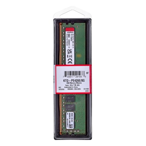 Pamięć Kingston dedykowana do Dell 8GB DDR4-2666Mhz ECC Module Kingston